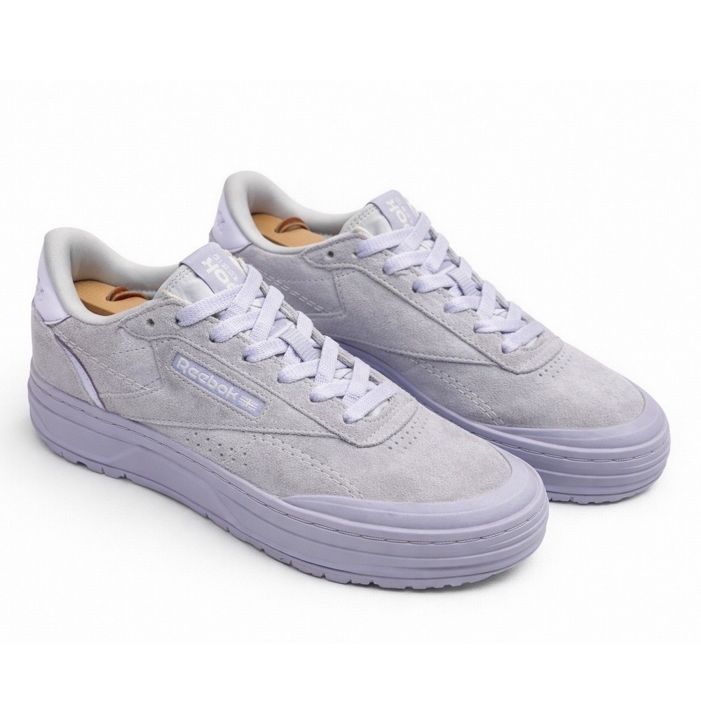 Reebok Platform Suede Sneakers Gray Lilac‎ Women's Minimal Streetwear Shoes